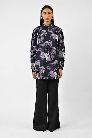 Huemn Printed Oversized Cotton Shirt 
