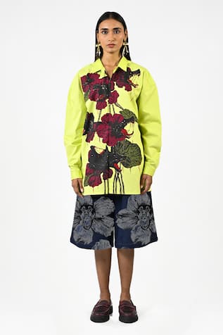 Huemn Canine Print Denim Jorts 