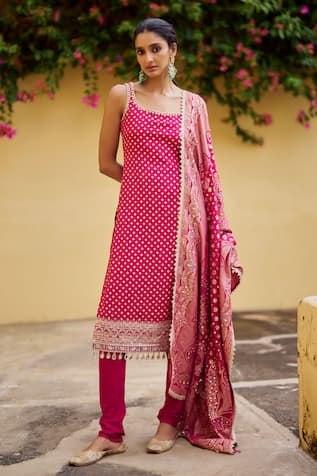 Lashkaraa Embroidered Viscose Silk Straight Suit 
