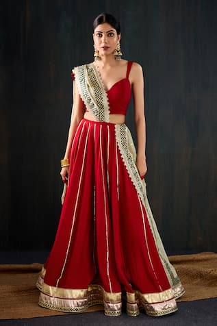 Tuli Sindoori Gota Work Lehenga Set  