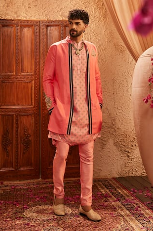 The Royaleum Sartaj Silk Jacket & Kurta Set 