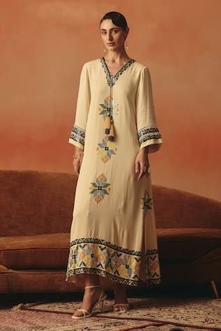 Pooja Rajgarhia Gupta Padma Ikat Pattern Midi Dress 