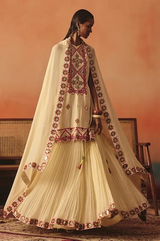 Pooja Rajgarhia Gupta Jharokha Ikat Kurti Lehenga Set 