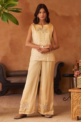 Neitri Palash Hand & Machine Embroidered Top & Pant Set 