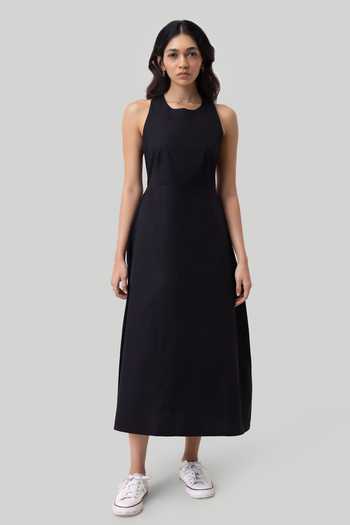 Reistor Cross Back Organic Cotton Midi Dress 