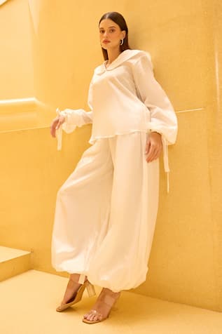 Therealb Sailor Collar Top & Bubble Pant Set 