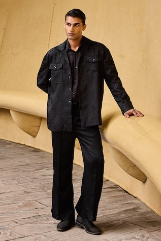 Therealb Jacquard Shirt Jacket & Shirt Set 