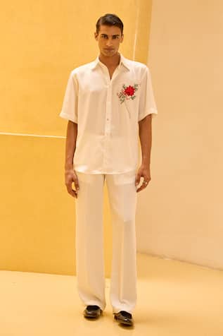 Therealb Floral Embroidered Jacquard Shirt 