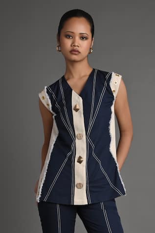 Veera Wear Navy Circuit Top 