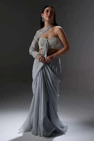 Jade By Ashima Elsie Draped Saree With Blouse 