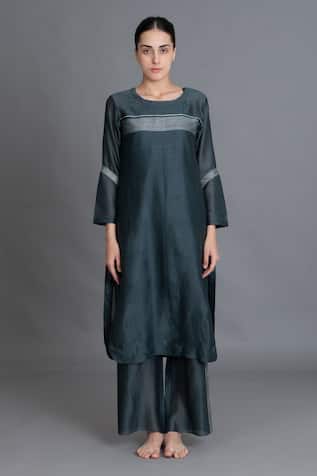 Khat E-mint Embroidered Kurta Pant Set 