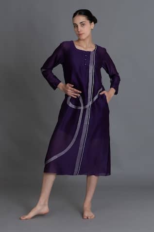 Khat Purple Embroidered Kurta 