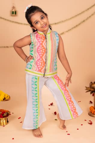 Toplove Geometric Print Bomber Jacket & Pant Set 