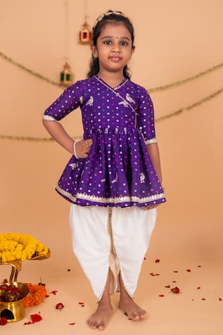 Toplove Banarasi Angrakha Kurta & Dhoti Pant Set 