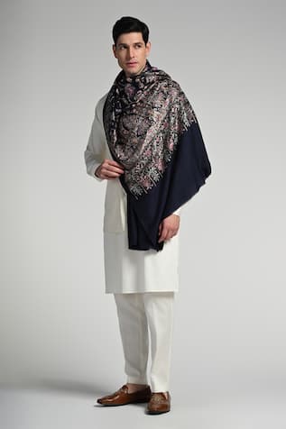 Taroob Taroob Wool Silk Kashmiri Embroidered Stole 