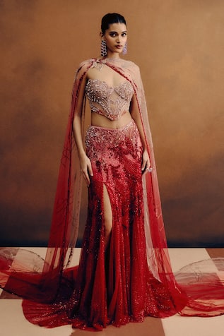 Rosarae Embroidered Corset & Skirt Set 