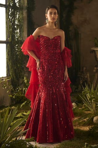 Ignessa Sequin & Bead Embroidered Gown 