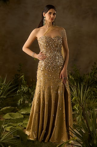 Elysia Sequins & Beads Hand Embroidered Gown 