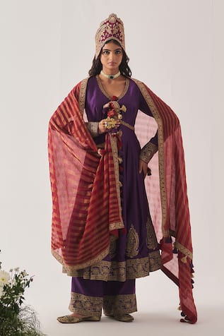 Wabi Sabi By Anshum-Ritesh Regal Bloom Chanderi Embroidered Anarkali Set 