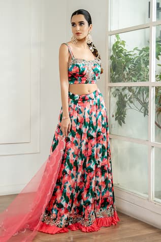 Akanksha Mago Geometric Print Lehenga Set 