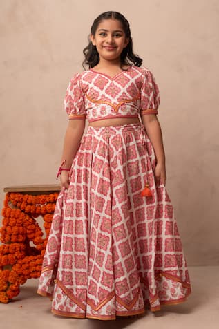 Plumcheeks Jharokha Lehenga & Top Set 