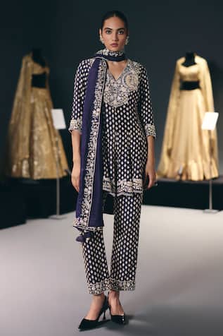 Sana Barreja Starry Night Embroidered Kalidar Kurta Set 