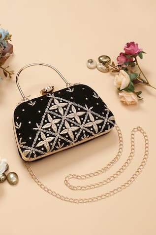 Nazaakat By Samara Singh Embroidered Clutch with Detachable Sling 