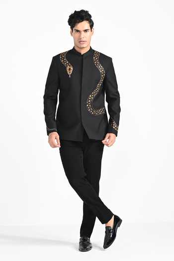 Kalpana Naik Serpentine Embroidered Bandhgala & Trouser Set 