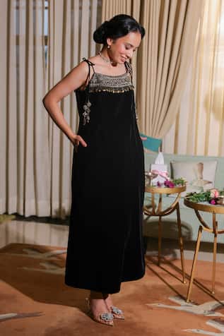 Summer By Priyanka Gupta Long Velvet Dress 