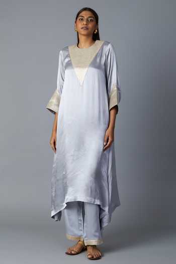 Vasstram Tikona Zari Panelled Kurta & Pant Set 