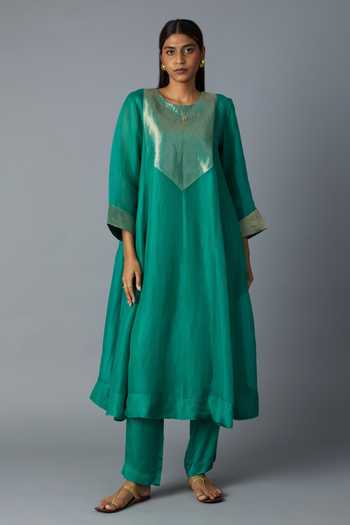 Vasstram Jahaan Banarasi Zari Yoke Kurta With Pant 