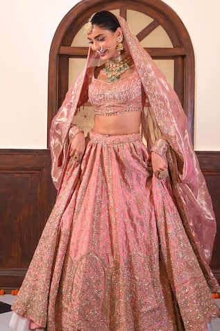 Amaltas Couture Hand Embroidered Bridal Lehenga Set 