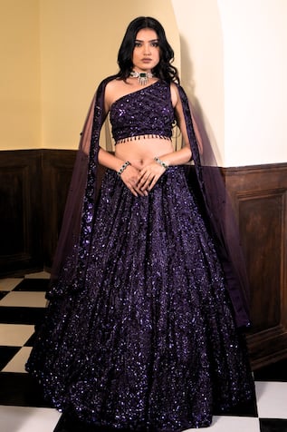 Amaltas Couture Geometric Embroidered Lehenga Set 
