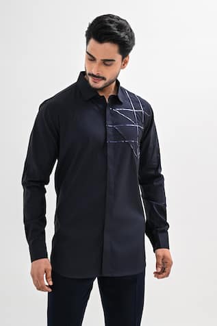 Kalpana Naik Tempest Lines Hand Embroidered Shirt 