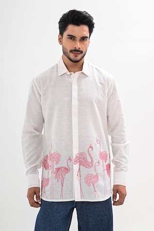 Kalpana Naik Tropical Muse Hand Embroidered Shirt 