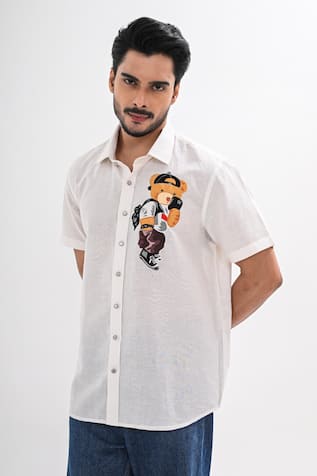 Kalpana Naik Nomad Bear Hand Embroidered Shirt 