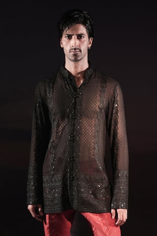 Jubinav Chadha Chikankari Georgette Short Kurta 