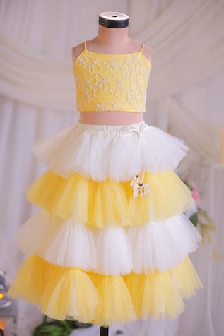 Lil Angels Butterfly Frill Lehenga With Blouse 