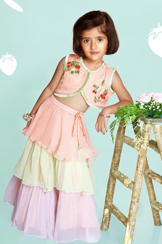 Toddle Kidswear Strawberry Fields Skirt Set 