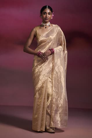 Dressfolk Nandini Handloom Tissue Saree with Running Blouse 