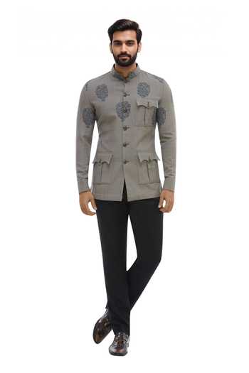 Gaurav katta Handblock Print Bandhgala 