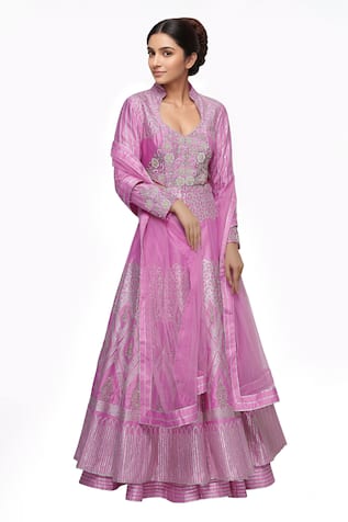 Neha Khullar Chanderi Kurta Lehenga Set 