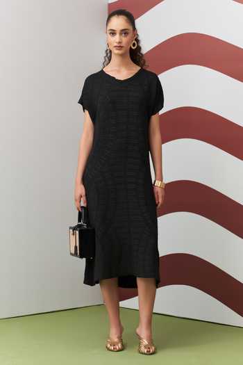 Pleats By Aruni Black Willia Textured Dress 
