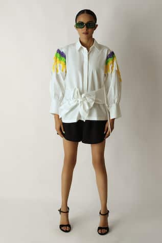Studio Moda India Tie Up Petal Tier Shirt 