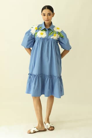 Studio Moda India The Gardenia Embroidered Dress 