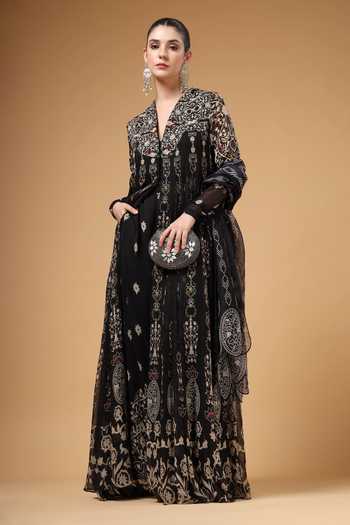 Gazab by Miku Kumar Khwabida Jacket Anarkali Palazzo Set 