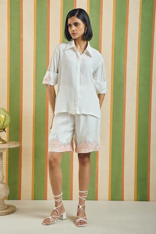 Orthodox Crescent Sleeve Embroidered Shirt 