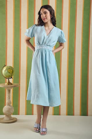 Orthodox Backtie Tonal Dome Embroidered Dress 