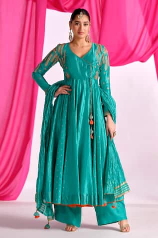 Almaari By Pooja Patel Rangtarang Embroidered Anarkali Set 