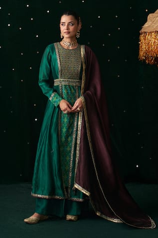 Almaari By Pooja Patel Khol Embroidered Anarkali Set 